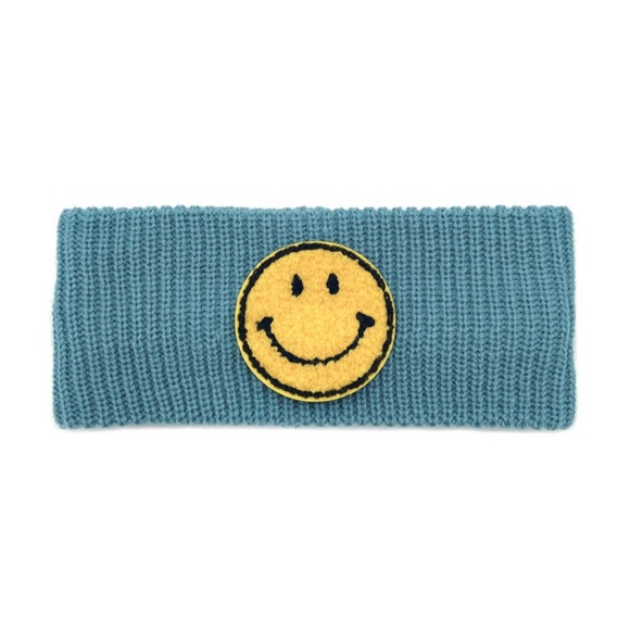 SMILE PATCH EARMUFF HEADBAND - Teal Blue - Picture 2 of 2
